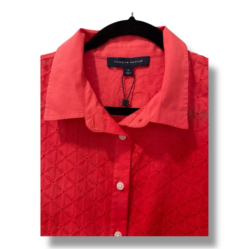 Tommy Hilfiger Coral Long Sleeve Shirt Dress M - Picture 3 of 8
